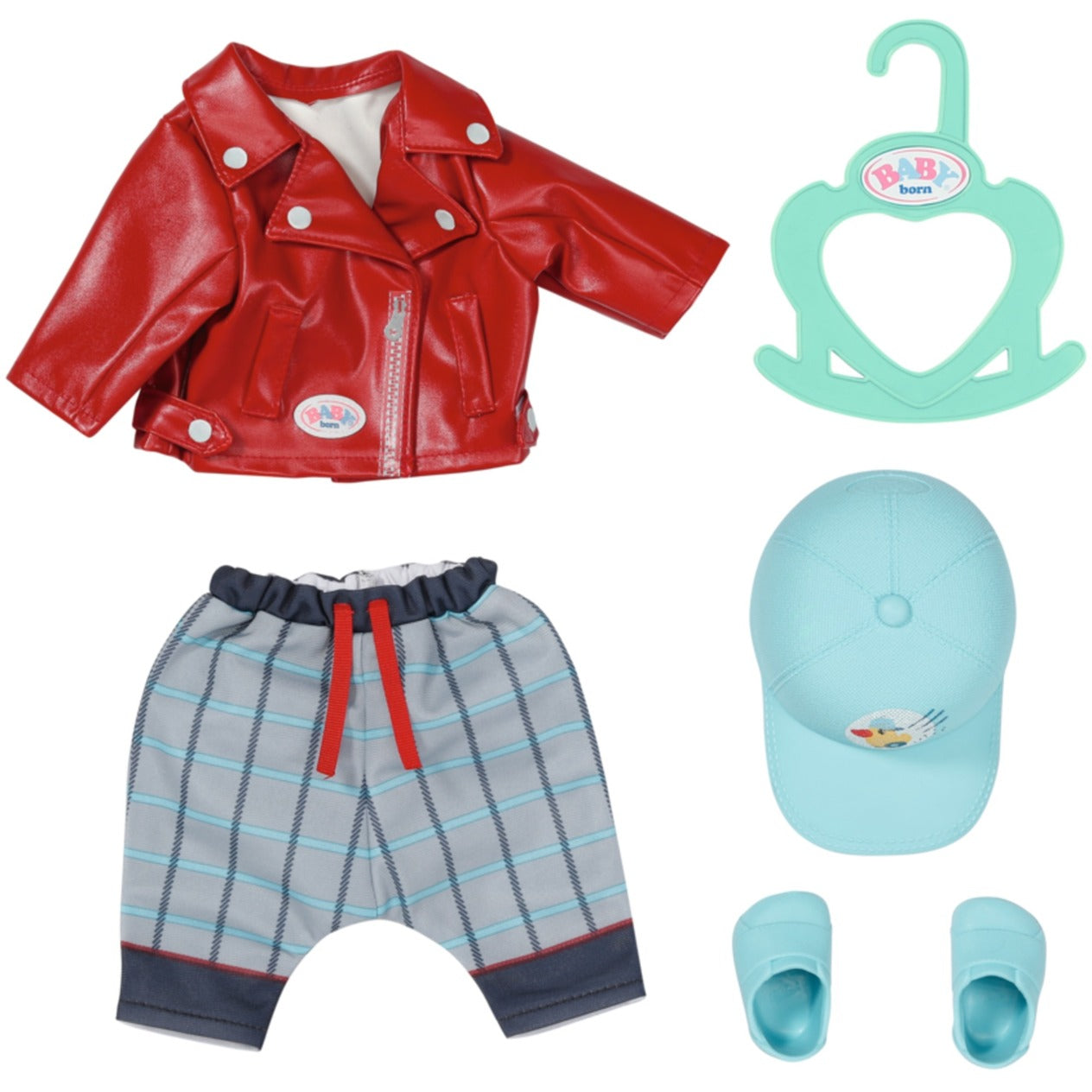 ZAPF Creation BABY born® Little Cool Kids Outfit 36cm (Jacke, Hose, Mütze, Schuhe und Kleiderbügel)