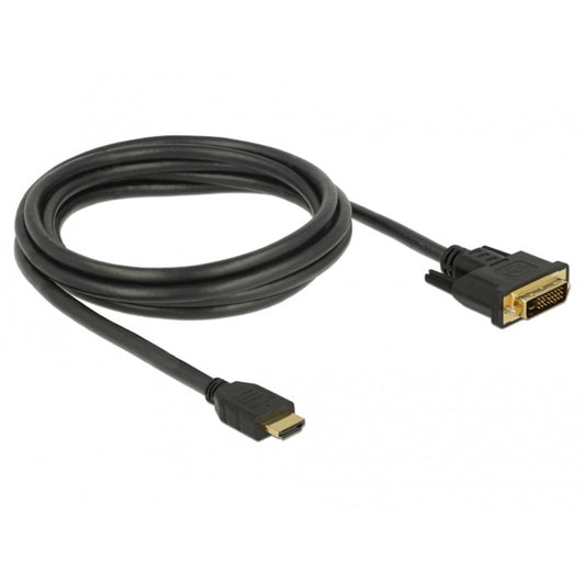 DeLOCK Adapterkabel HDMI > DVI 24+1 bidirektional (schwarz, 2 Meter)