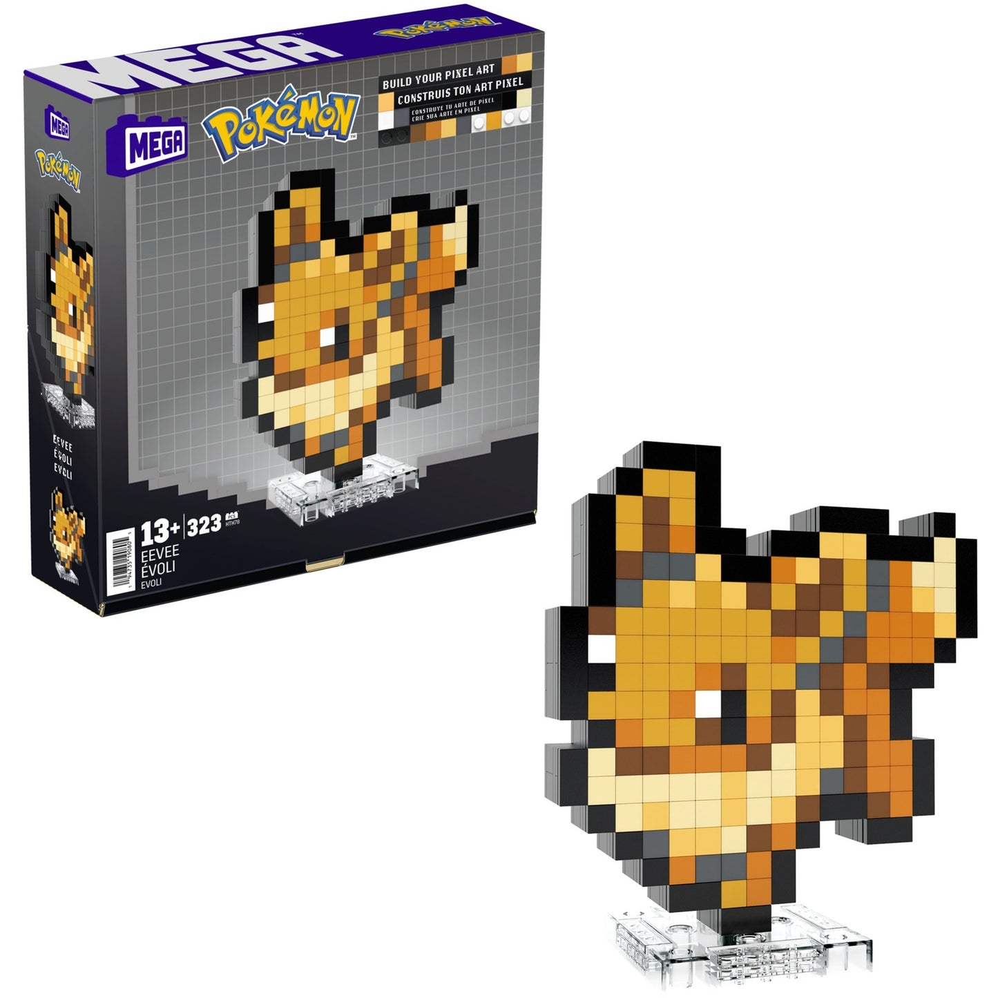 Mattel MEGA Pokémon Evoli Pixel Art, Konstruktionsspielzeug