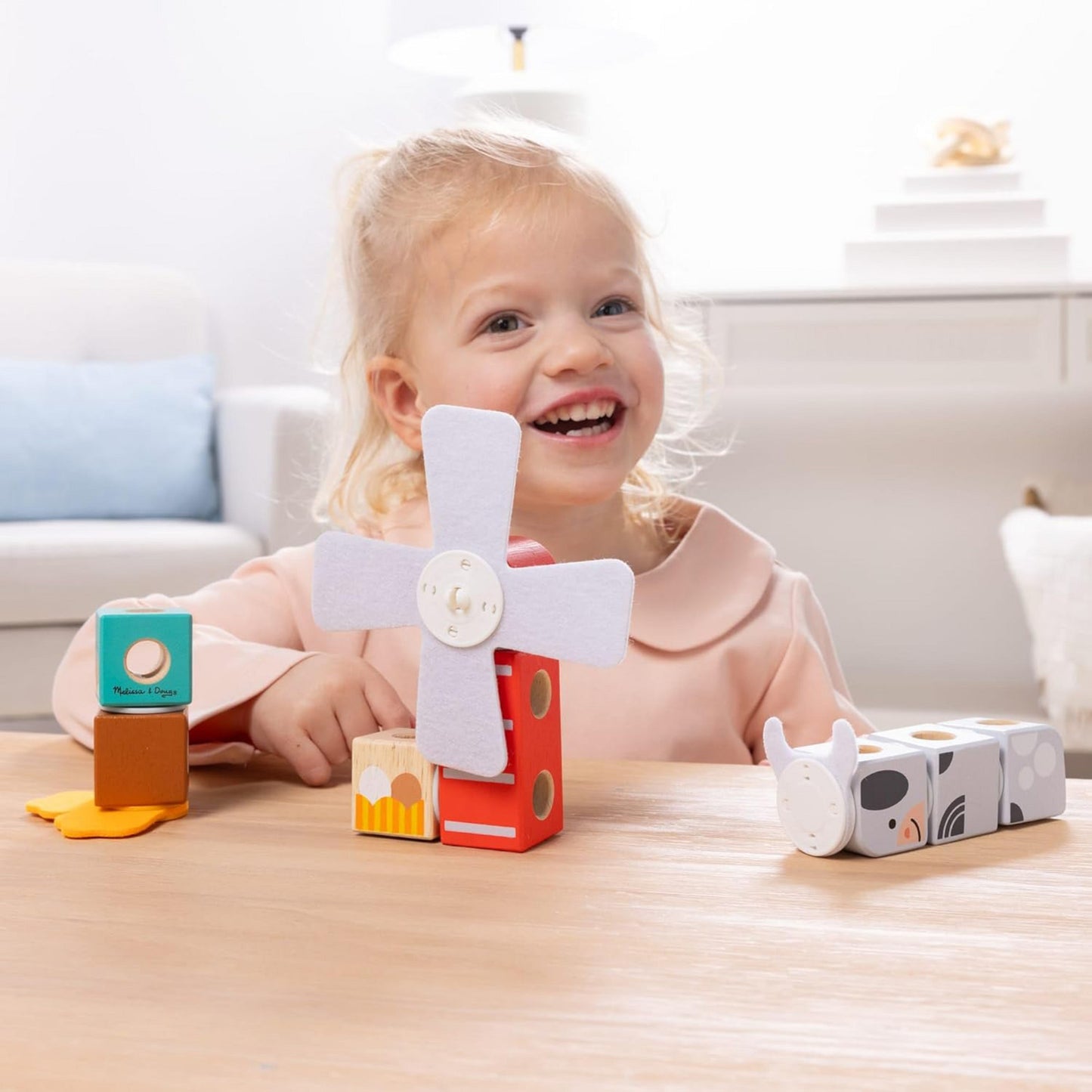 Melissa & Doug - Blockables Bauernhoffreunde Set, Konstruktionsspielzeug
