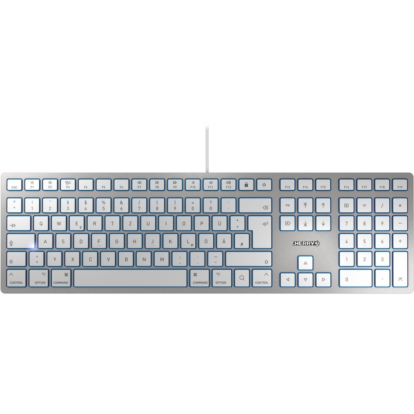 Cherry KC 6000 SLIM FOR MAC (silber/weiss, DE-Layout, Cherry SX-Scherentechnologie)