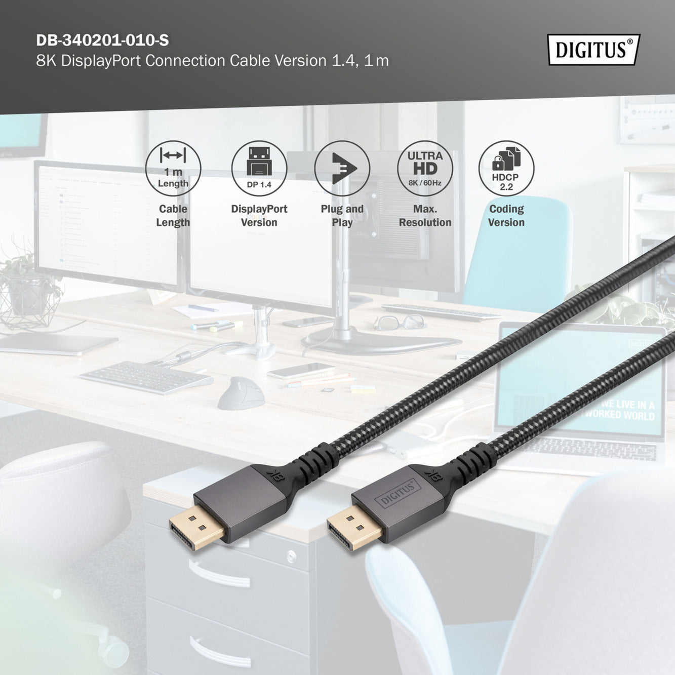 DisplayPort 1.4 Premium Anschlusskabel, UHD 8K
