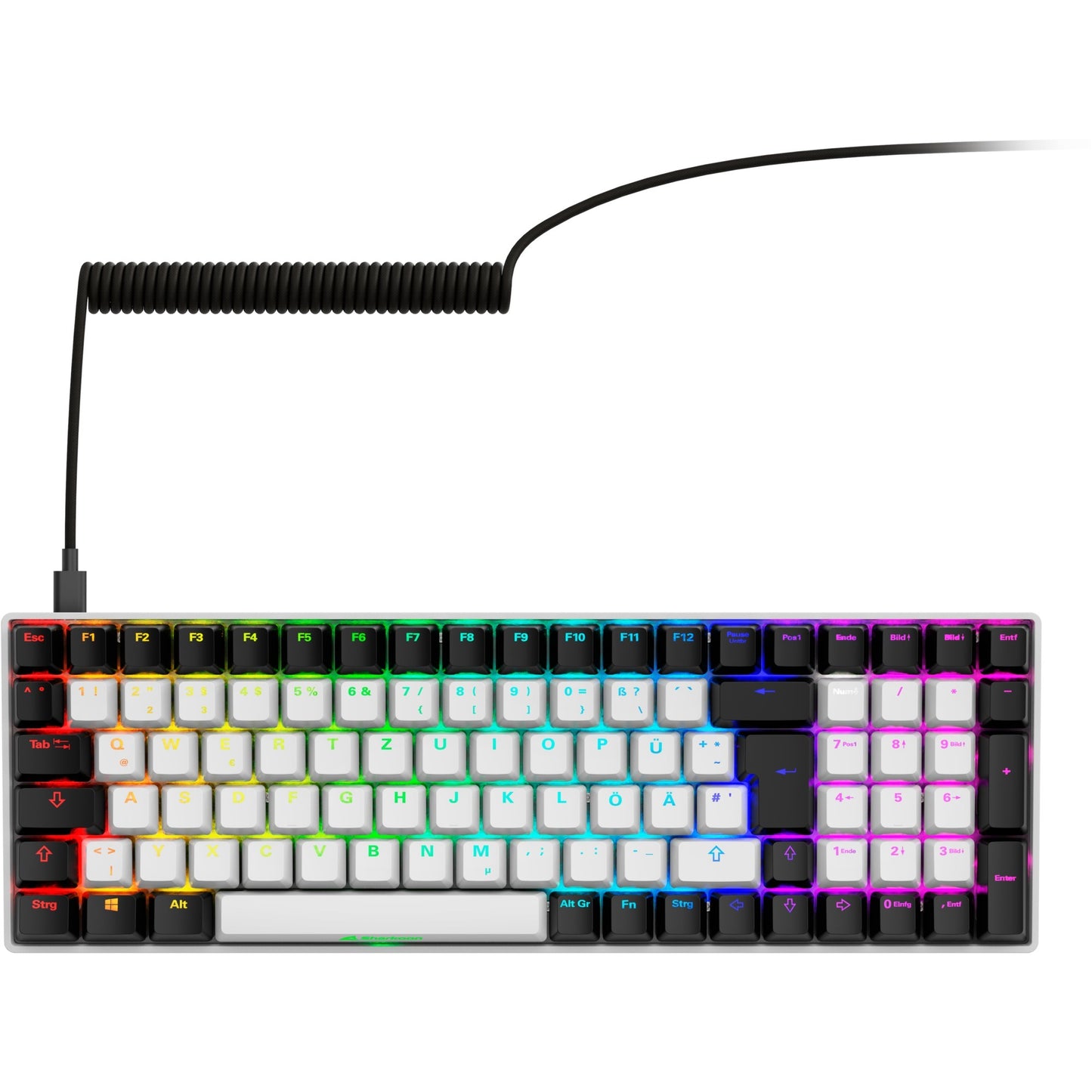 Sharkoon SKILLER SGK50 S2 (weiss, DE-Layout, Gateron Yellow)