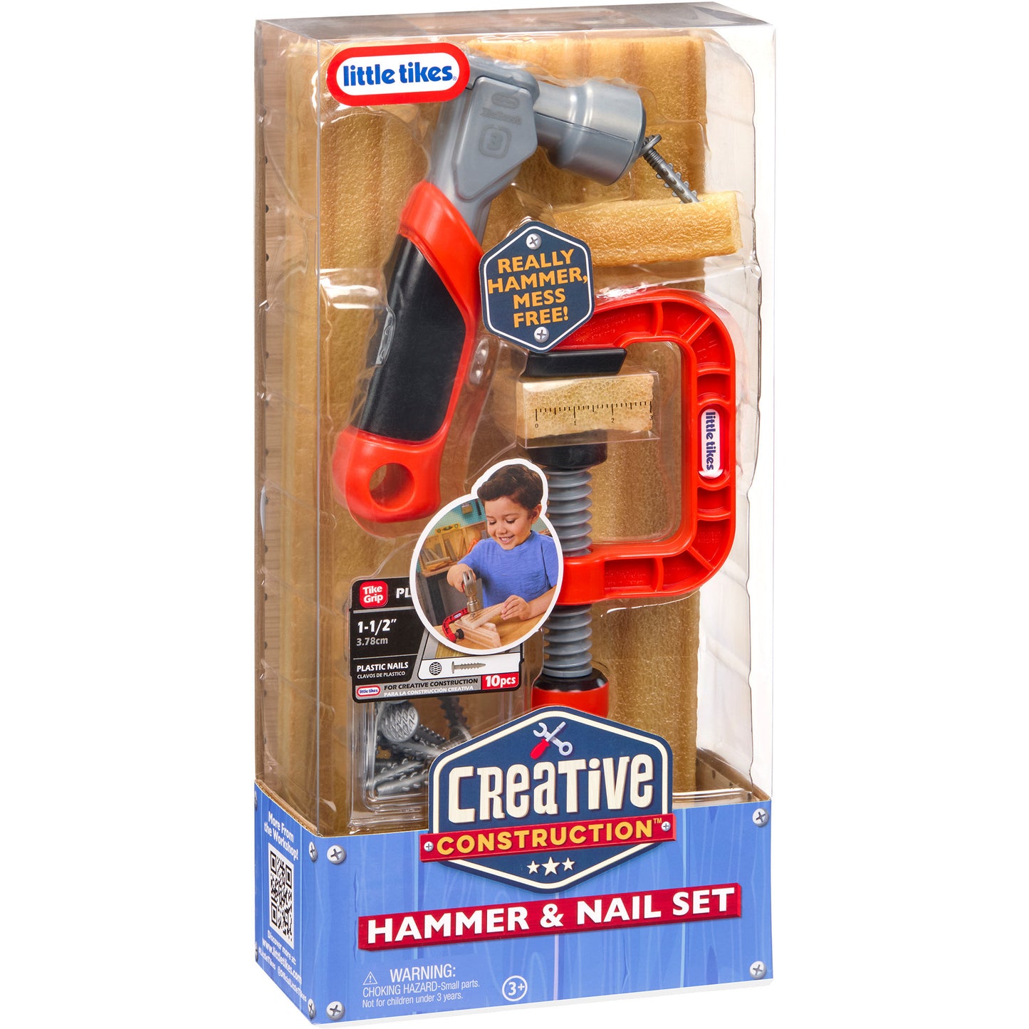 Litte Tikes Creative Construction - Hammer- und Nagel-Set, Kinderwerkzeug