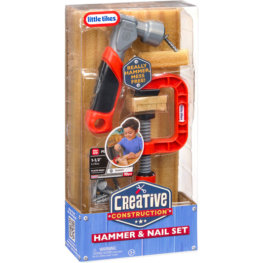 Litte Tikes Creative Construction - Hammer- und Nagel-Set, Kinderwerkzeug