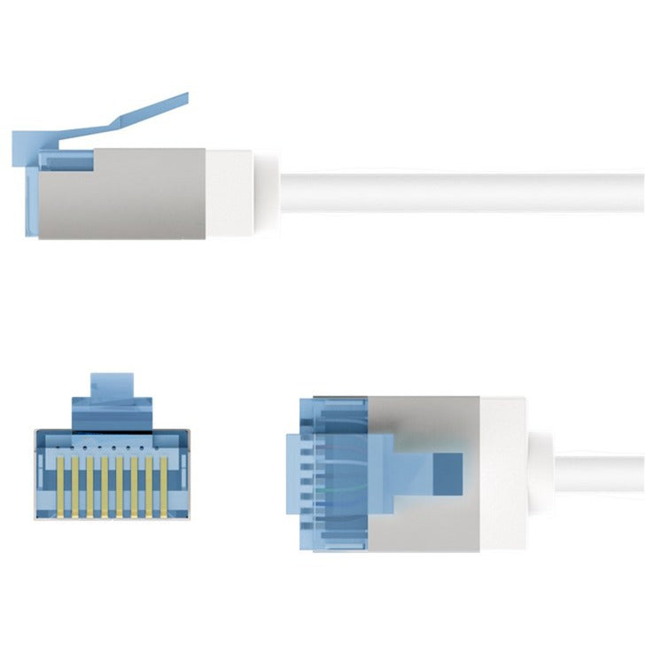 Goobay Ultraflexibles Cat.6a Patchkabel slim, U/FTP (weiss, 5 Meter, extrakurze Stecker)