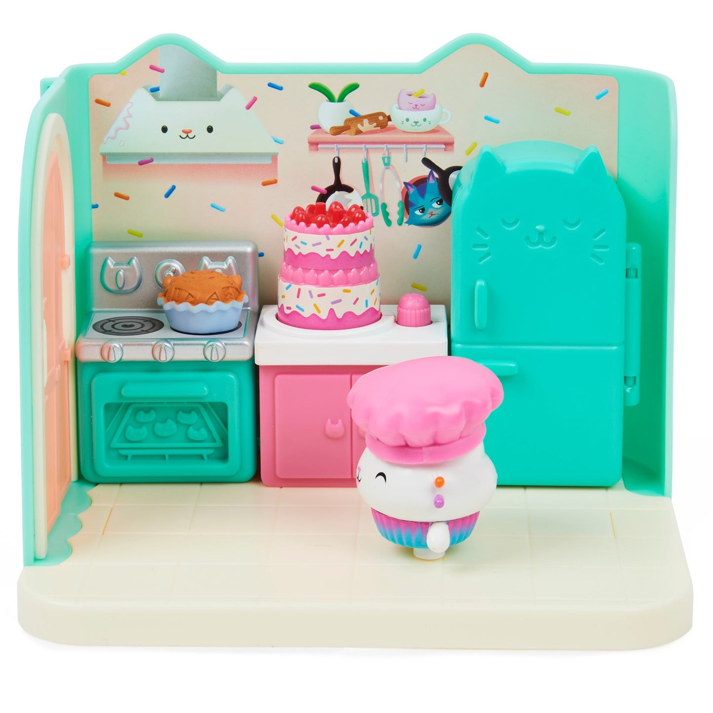 Spinmaster Gabby?s Dollhouse Deluxe Room Küche (mit Kuchi Katzenfigur)