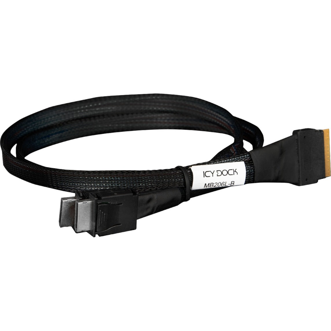 Icy Dock Kabel SlimSAS x8 SFF-8654 > 2x OCuLink x4 SFF-8611 (schwarz, 50cm)