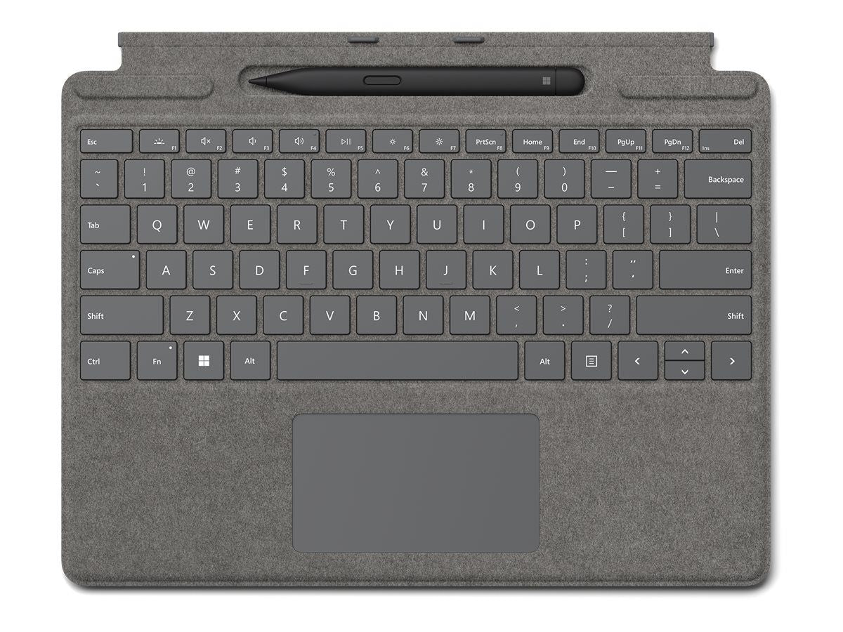 Microsoft Surface Pro Keyboard mit Stiftaufbewahrung for Business (platin, DE-Layout, für Surface Pro 10/9/8/X for Business, inkl. Surface Slim Pen 2)