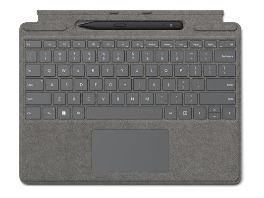 Microsoft Surface Pro Keyboard mit Stiftaufbewahrung for Business (platin, DE-Layout, für Surface Pro 10/9/8/X for Business, inkl. Surface Slim Pen 2)