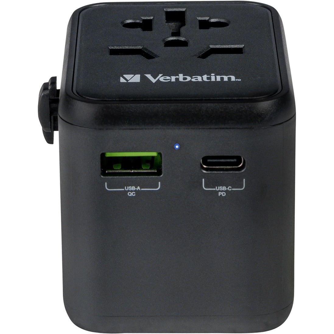 Verbatim Universal-Reiseadapter UTA-02 (schwarz, 1x USB-A, 1x USB-C)