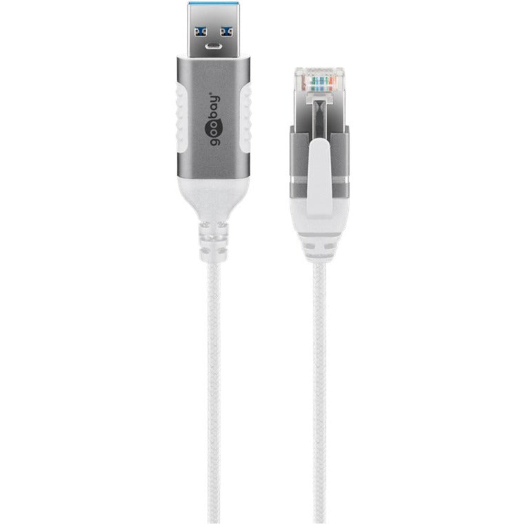 Goobay Ethernet-Adapterkabel USB-A 3.2 Gen1 > RJ-45 (weiss, 1 Meter)