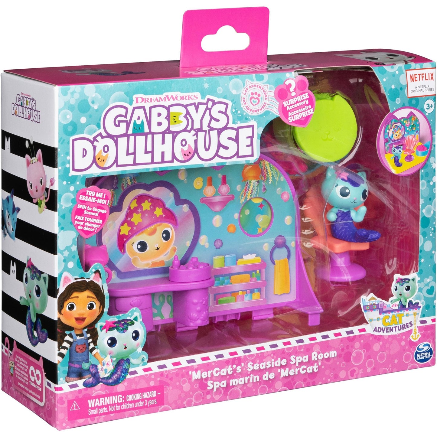 Spinmaster Gabby's Dollhouse Deluxe Room Spielset - Wellness Raum mit Meerkätzchen