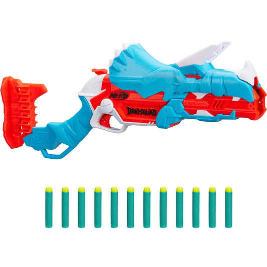 Hasbro Nerf DinoSquad Tricera-Blast, Nerf Gun (hellblau/orange)