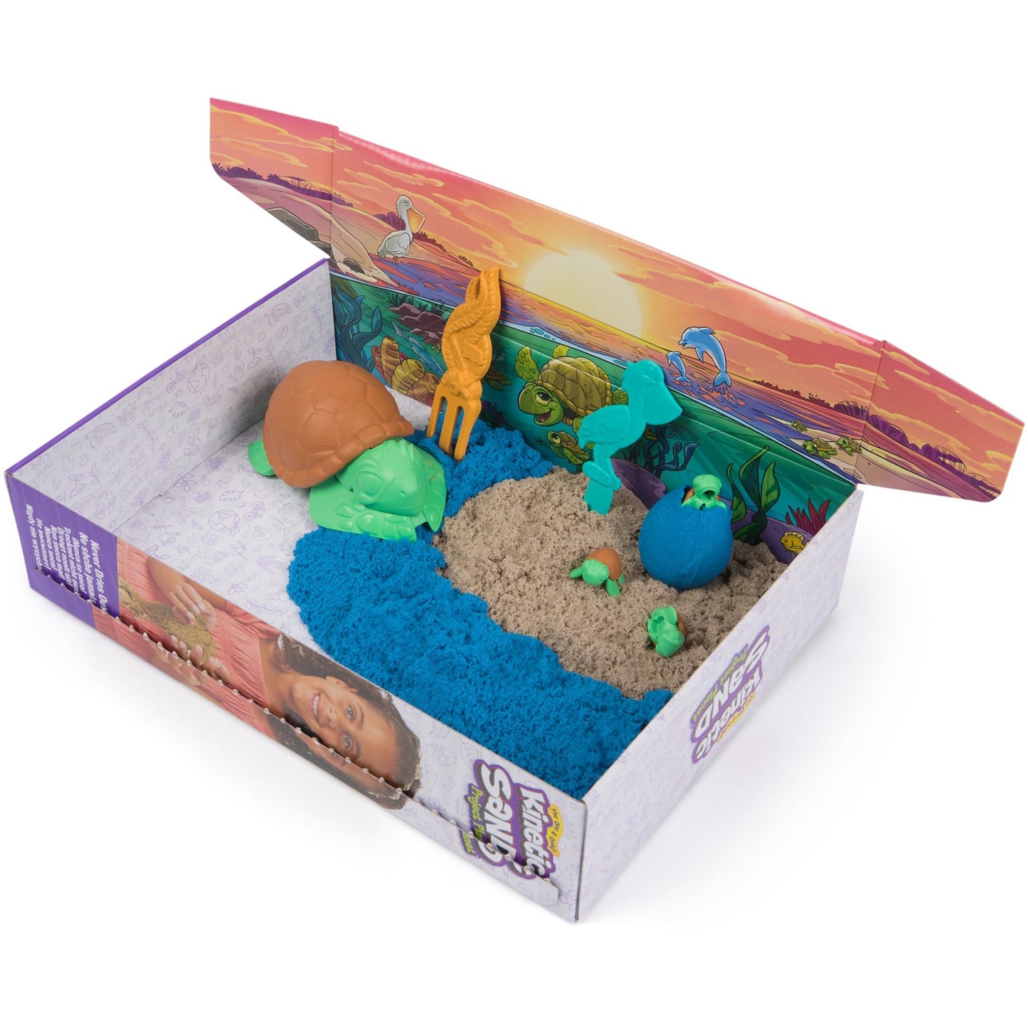 Spin Master Kinetic Sand Project Planet - Schildkröten Spielset, Spielsand