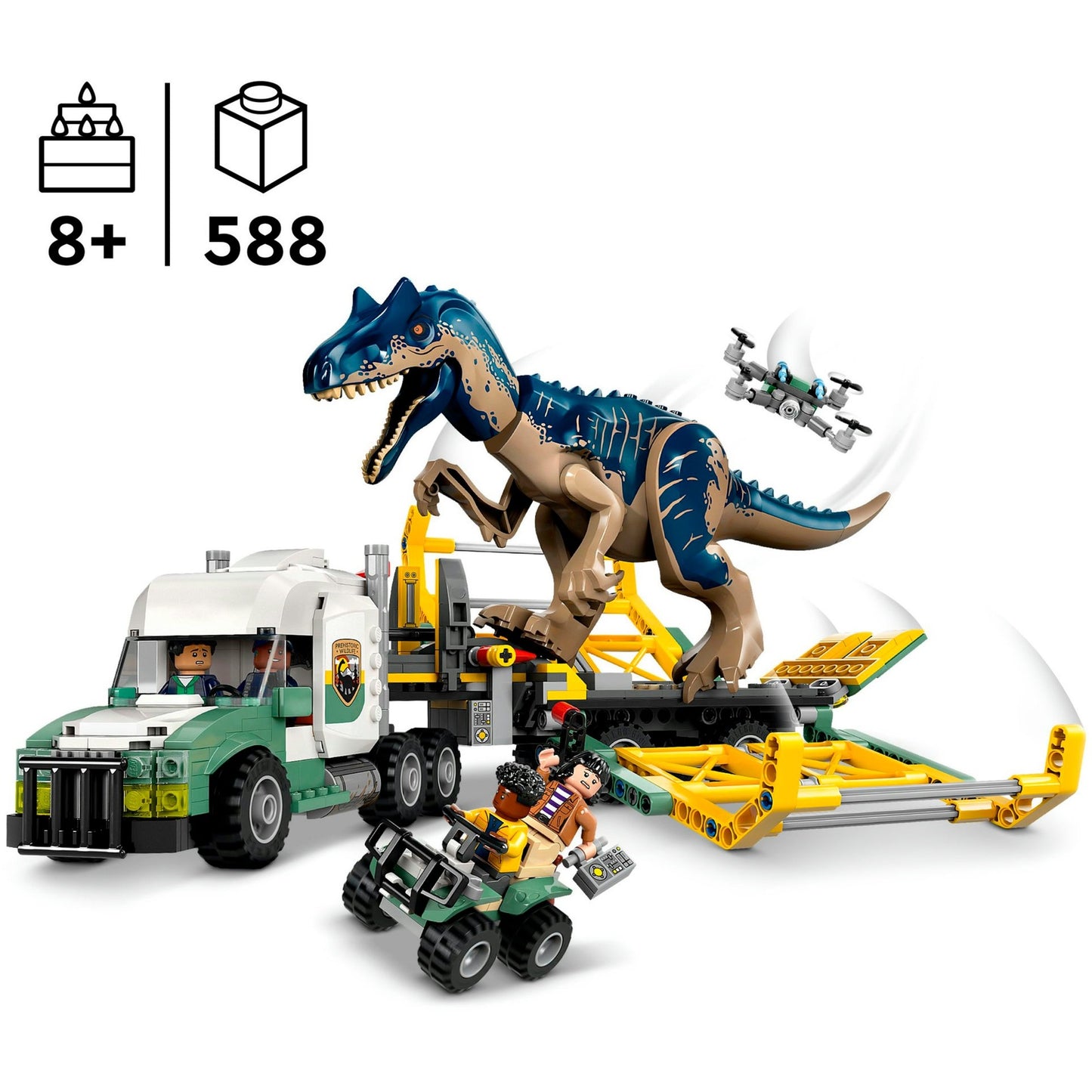 LEGO 76966 Jurassic World Dinosaurier-Missionen: Allosaurus-Transporter, Konstruktionsspielzeug