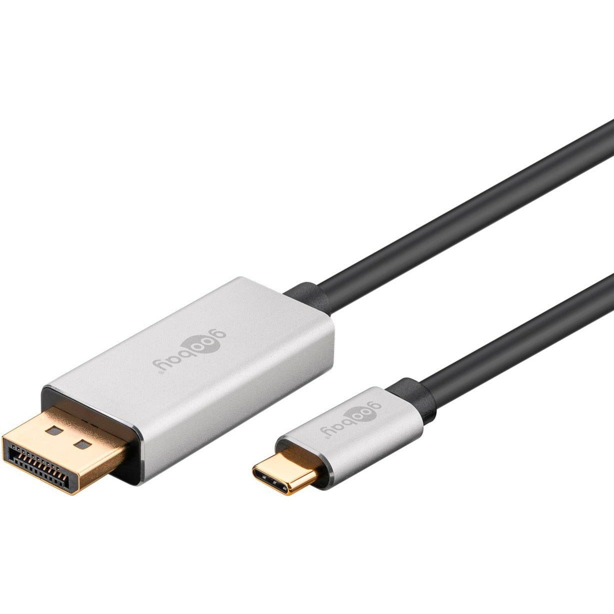 Goobay Adapterkabel USB-C 4.0 > DisplayPort (schwarz/silber, 2 Meter)