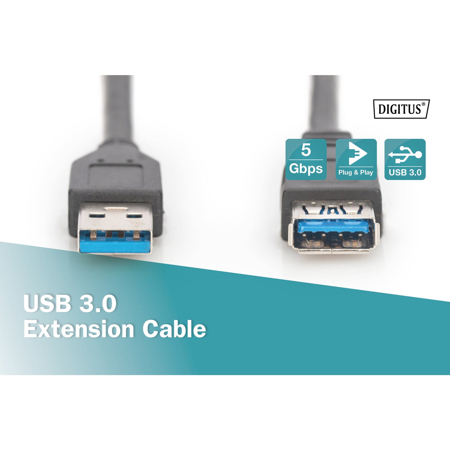 USB 3.2 Gen 1 Verlängerungskabel, USB-A Stecker > USB-A Buchse