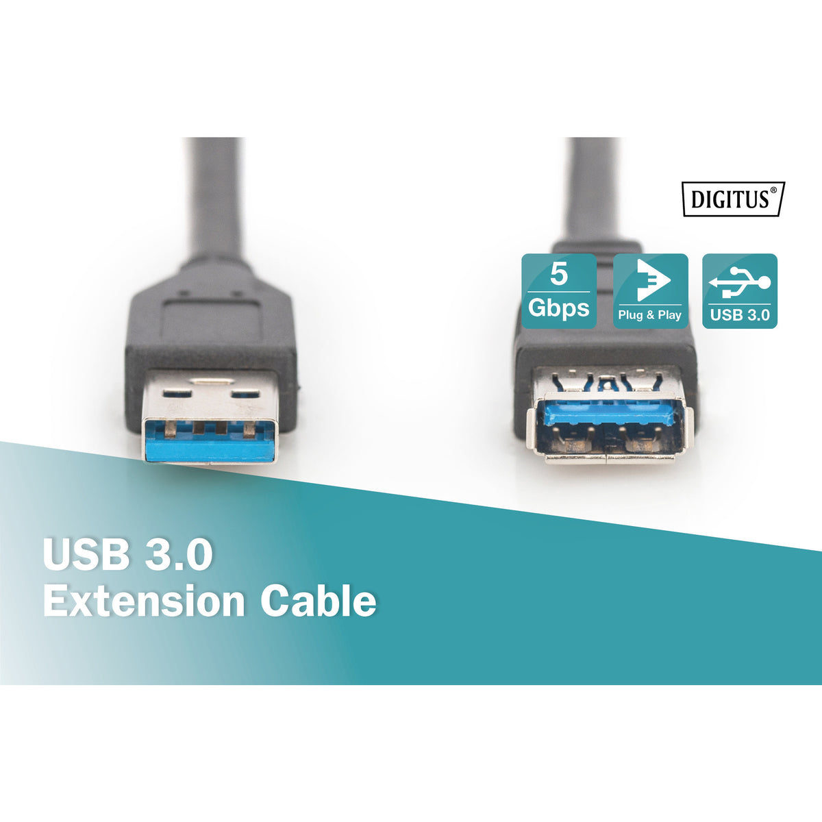 USB 3.2 Gen 1 Verlängerungskabel, USB-A Stecker > USB-A Buchse