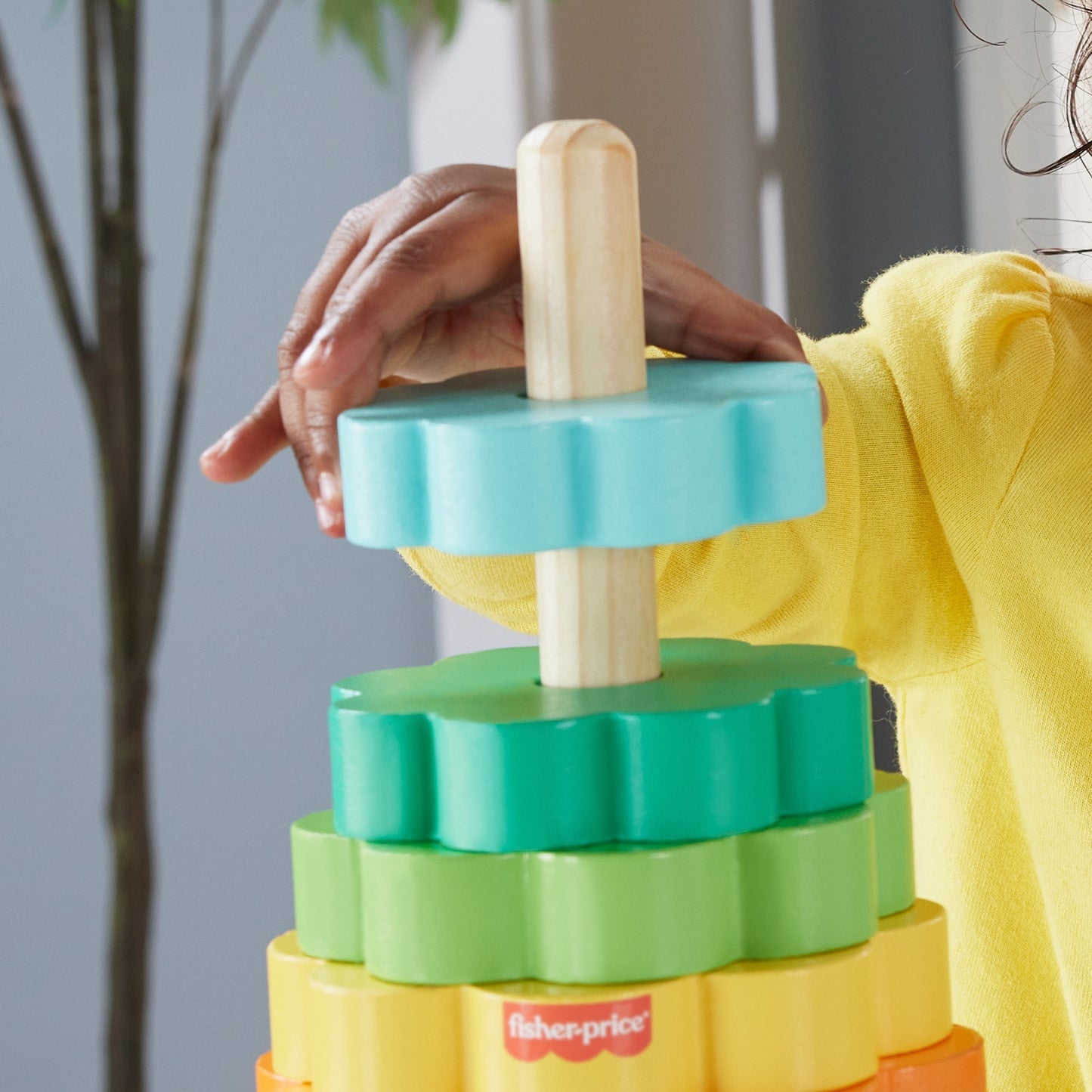 Fisher-Price Ring-Stapelspielzeug aus Holz, Geschicklichkeitsspiel