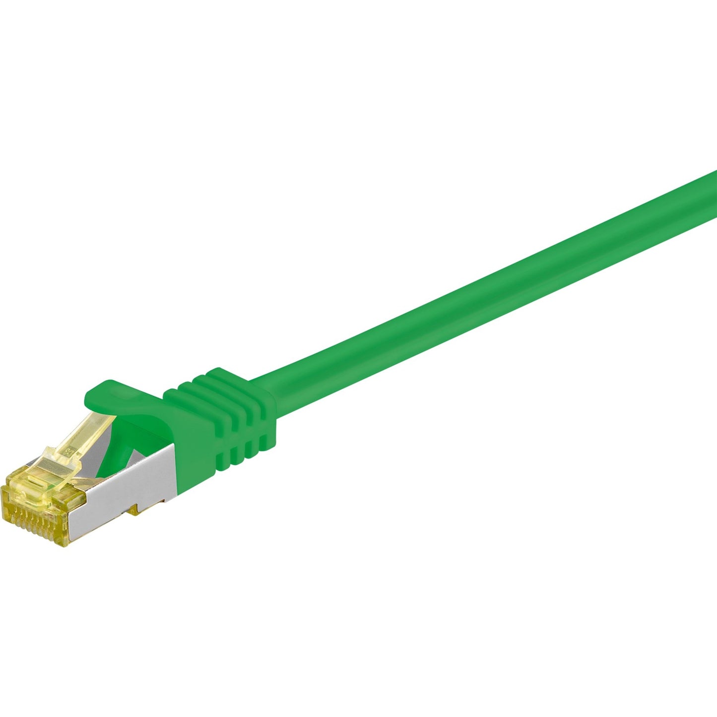 Goobay RJ-45 Patchkabel Cat 6.a S/FTP (PIMF), mit Cat.7 Rohkabel (grün, 25cm, 500 MHz)