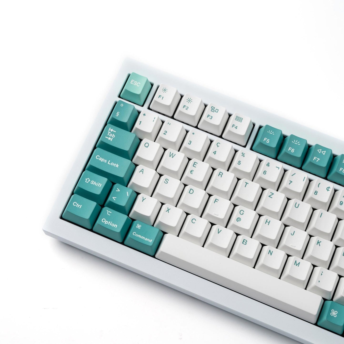 Keychron OEM Dye-Sub PBT Full Keycap-Set - White Mint (weiss/mint, 137 Stück, DE-Layout (ISO))