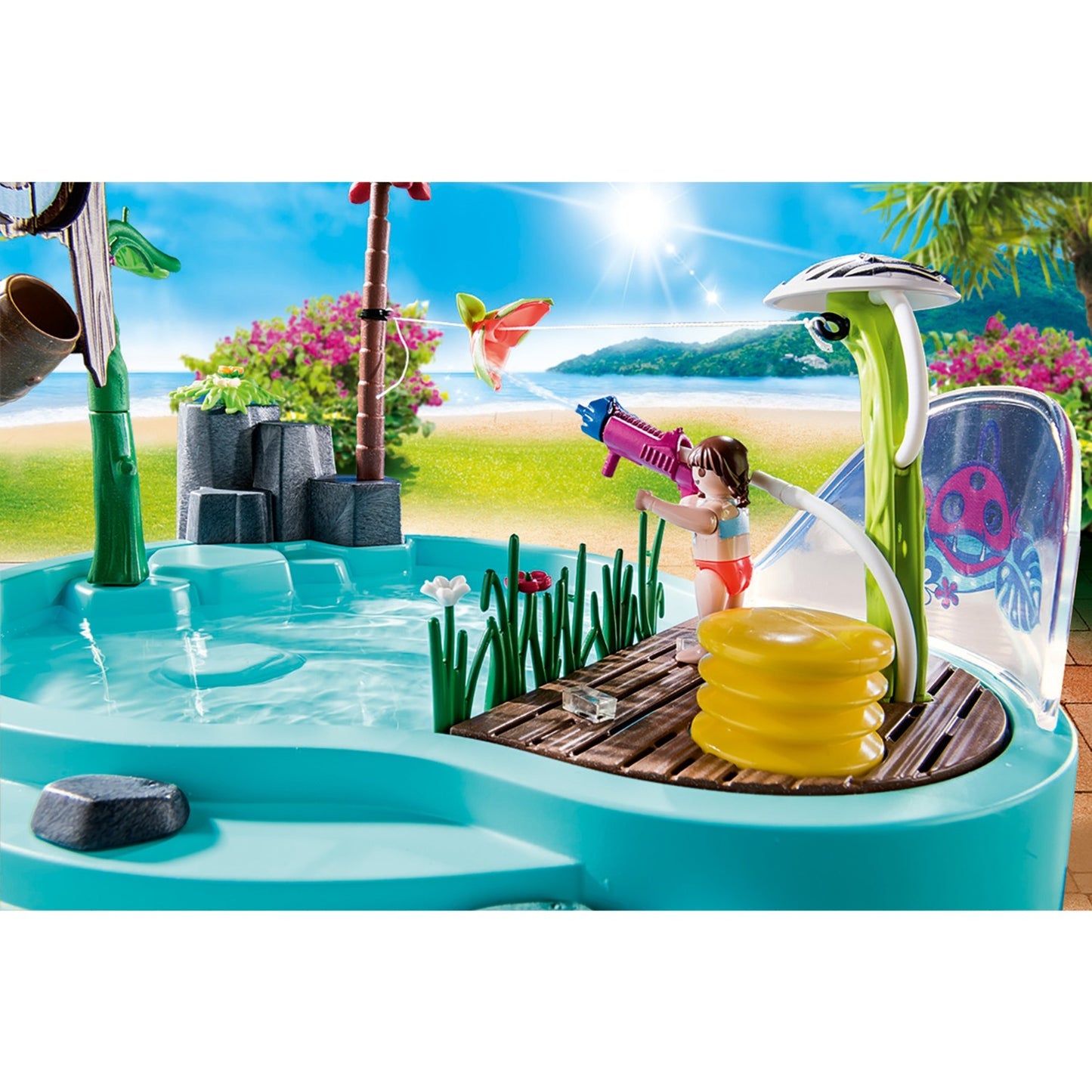 PLAYMOBIL 70610 Family Fun Spaßbecken mit Wasserspritze, Konstruktionsspielzeug