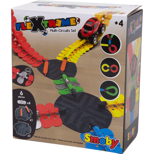 Smoby FleXtreme Multi-Rennstrecken Set Kreuzung und Weiche, Rennbahn