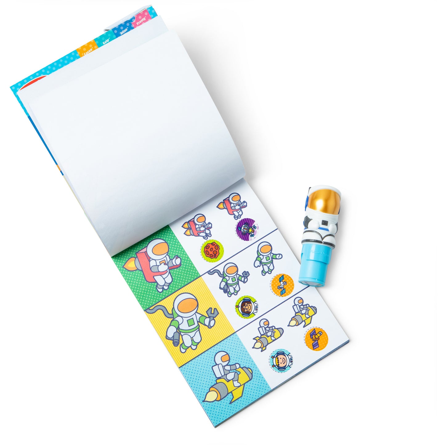 Melissa & Doug - Sticker WOW! Astronaut Aufkleberstempel & Block, Basteln