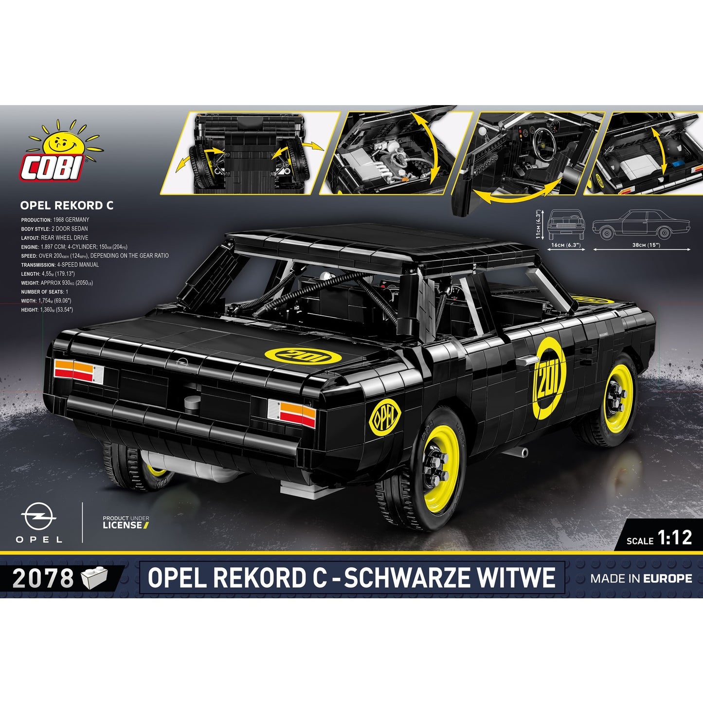 COBI Opel Rekord C "Schwarze Witwe", Konstruktionsspielzeug