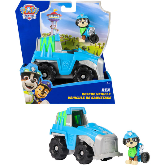 Paw Patrol - Dinosaurier-Rettungsfahrzeug mit Rex Spielfigur, Spielfahrzeug