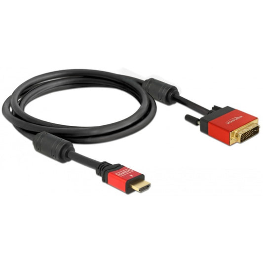 DeLOCK Adapter HDMI A (Stecker) > DVI (Stecker) (schwarz, 2 Meter)
