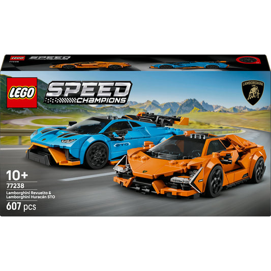77238 Speed Champions Lamborghini Revuelto und Huracán STO, Konstruktionsspielzeug