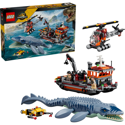 77983 Jurassic World Mosasaurier-Angriff auf das Boot, Konstruktionsspielzeug