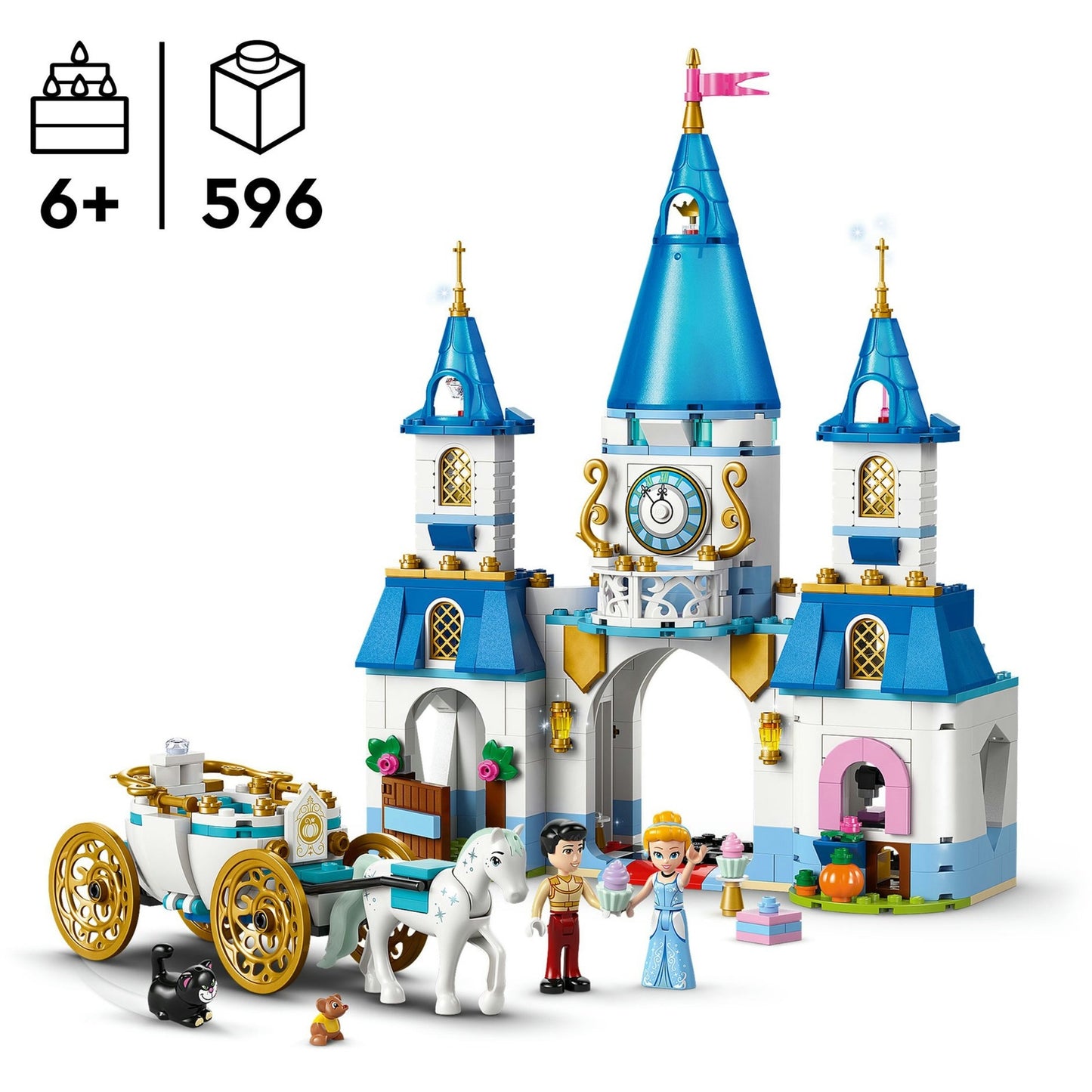 43275 Disney Princess Cinderellas Schloss und Pferdekutsche, Konstruktionsspielzeug