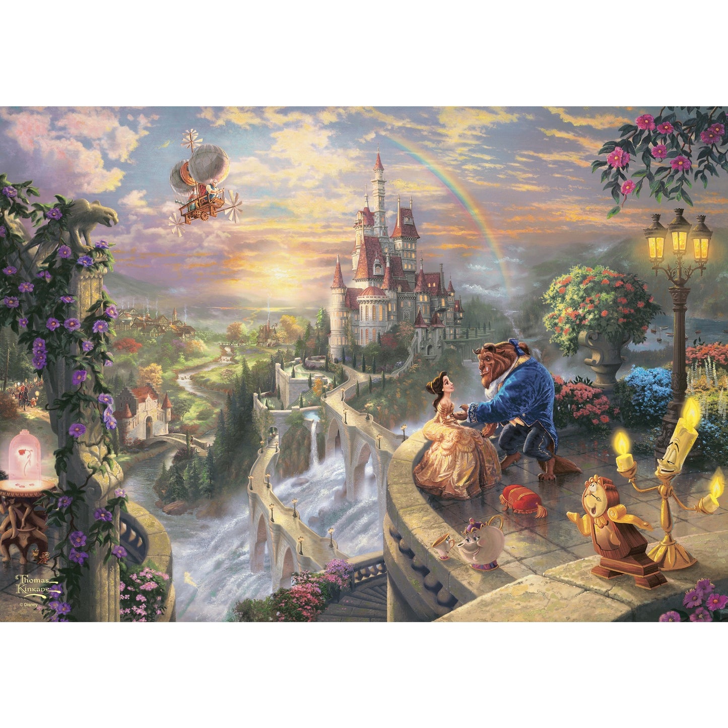 Schmidt Spiele Thomas Kinkade Studios: Disney - Beauty and the Beast in der Nostalgie Metalldose (500 Teile)