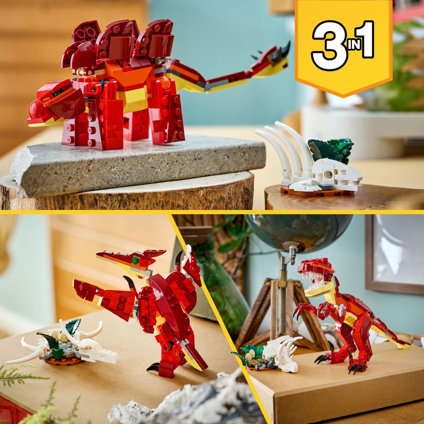 31379 Creator 3-in-1 Wilder Dinosaurier, Konstruktionsspielzeug