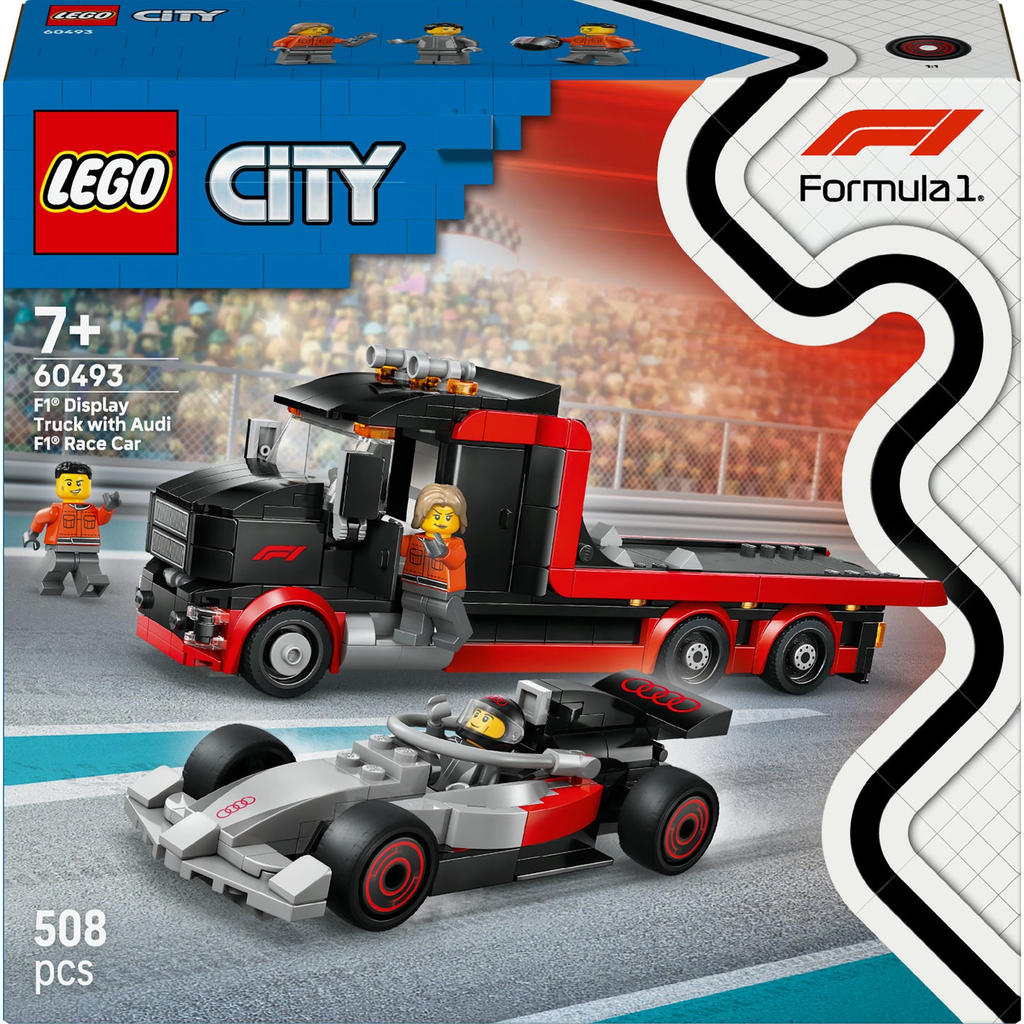 60493 City F1 Truck mit Audi F1 Rennwagen, Konstruktionsspielzeug
