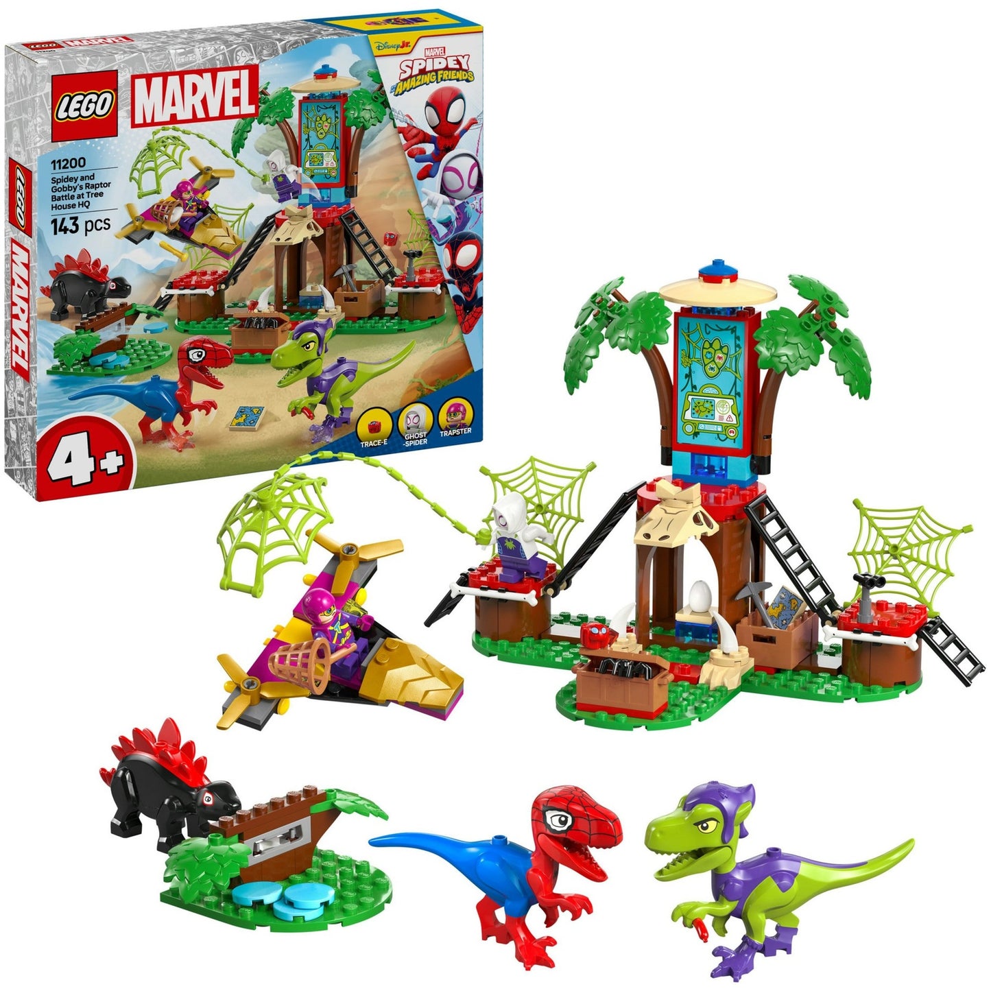 11200 Marvel Spidey und seine Super-Freunde Showdown am Baumhaus: Spidey-Rex vs. Gobby-Raptor, Konstruktionsspielzeug