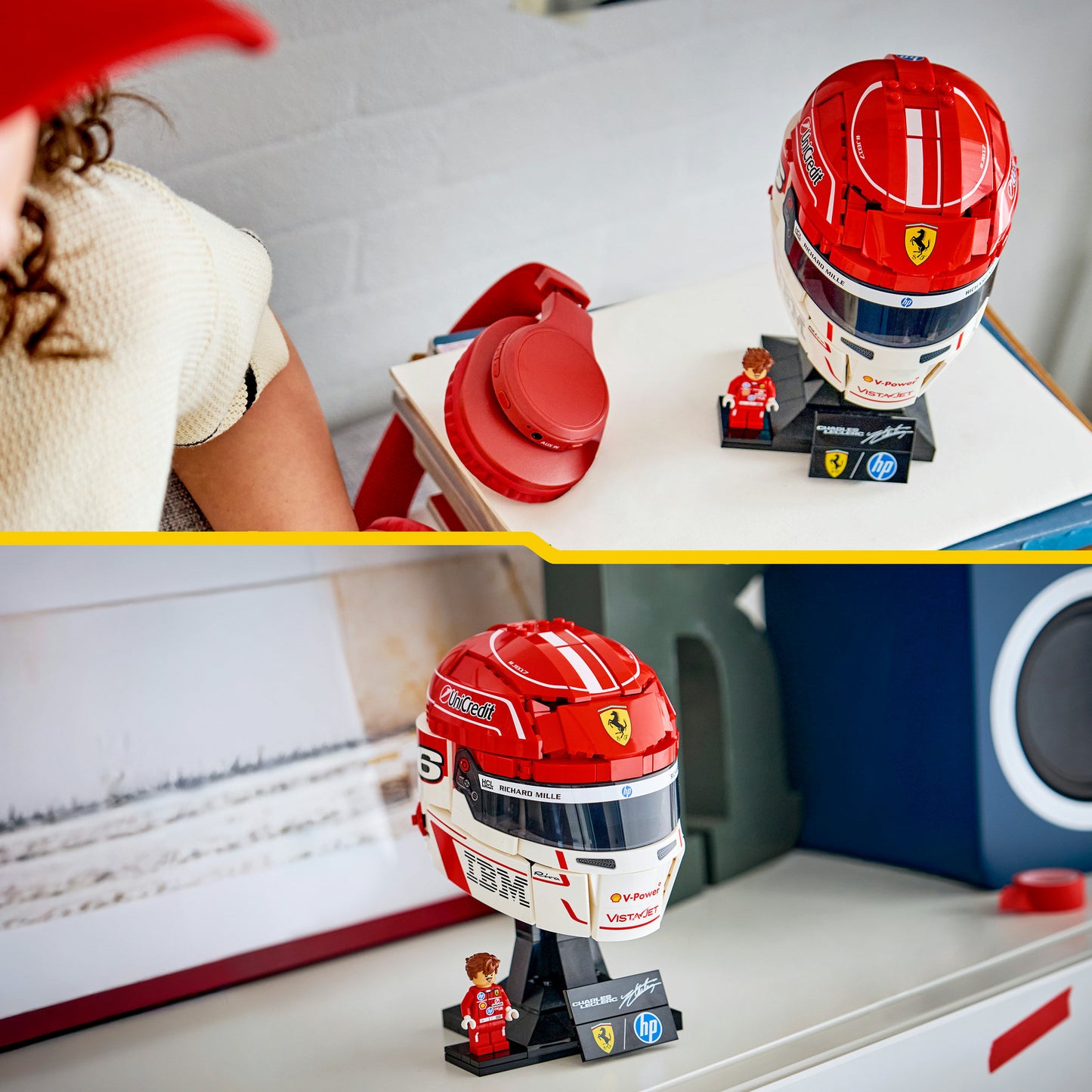 43014 Editions Scuderia Ferrari HP Charles Leclerc Helm, Konstruktionsspielzeug