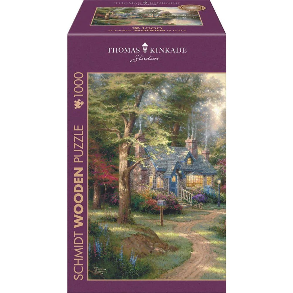 Schmidt Spiele Holzpuzzle Thomas Kinkade Studios: Dorf am See (1000 Teile)