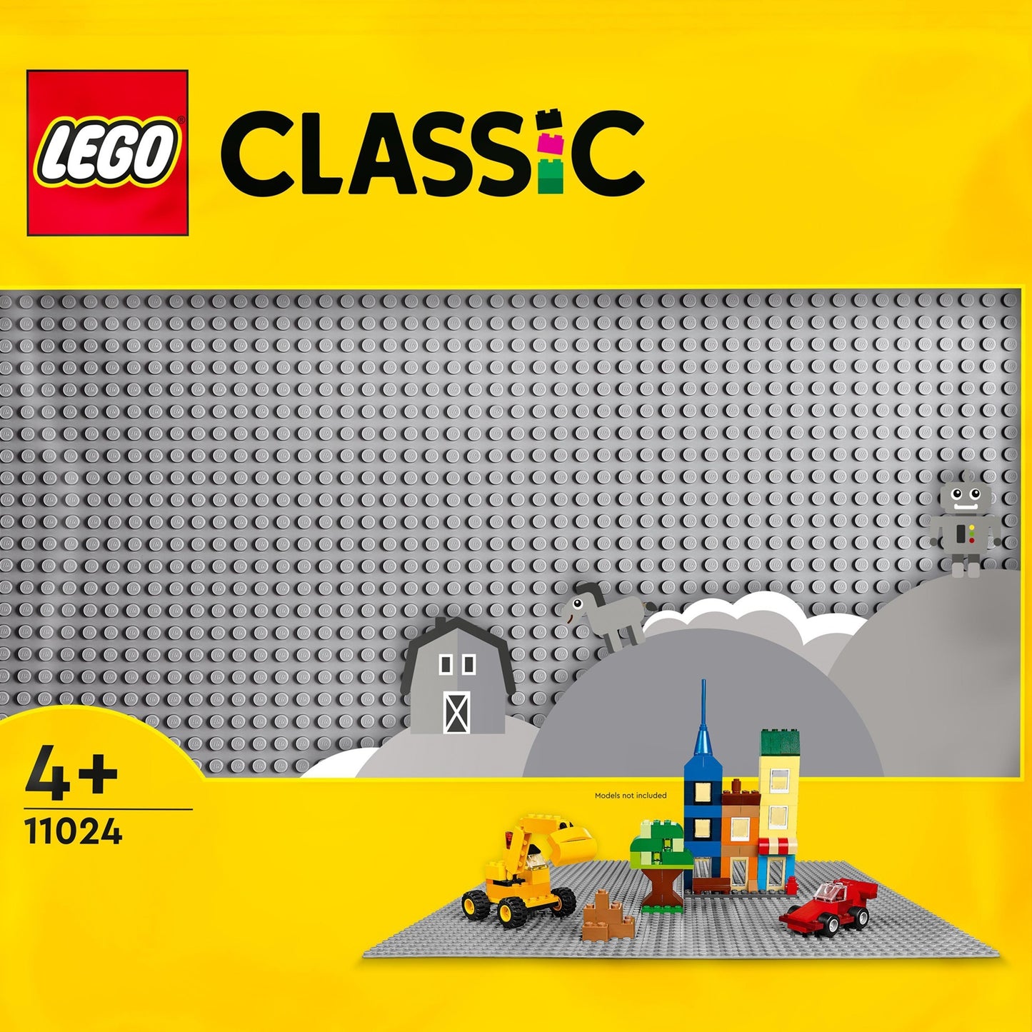 LEGO 11024 Classic Graue Bauplatte (grau, Quadratische Grundplatte mit 48x48 Noppen)