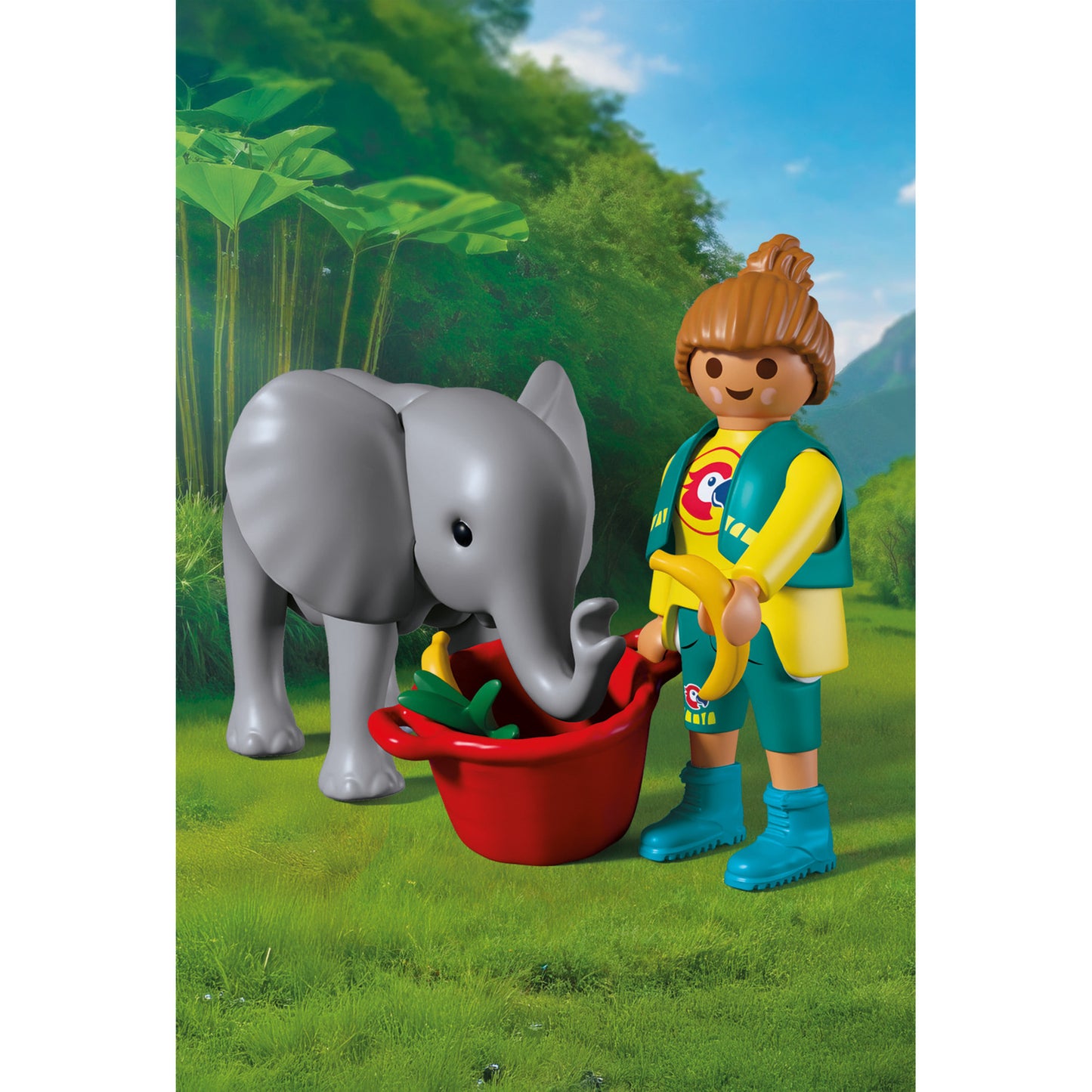 72092 Animals & Friends Zoo: Elefantenbaby und Pflegerin, Konstruktionsspielzeug