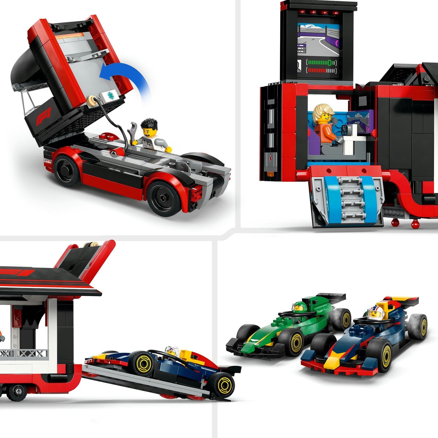60445 City F1 Transporter mit RB20 & AMR24 F1 Rennautos, Konstruktionsspielzeug