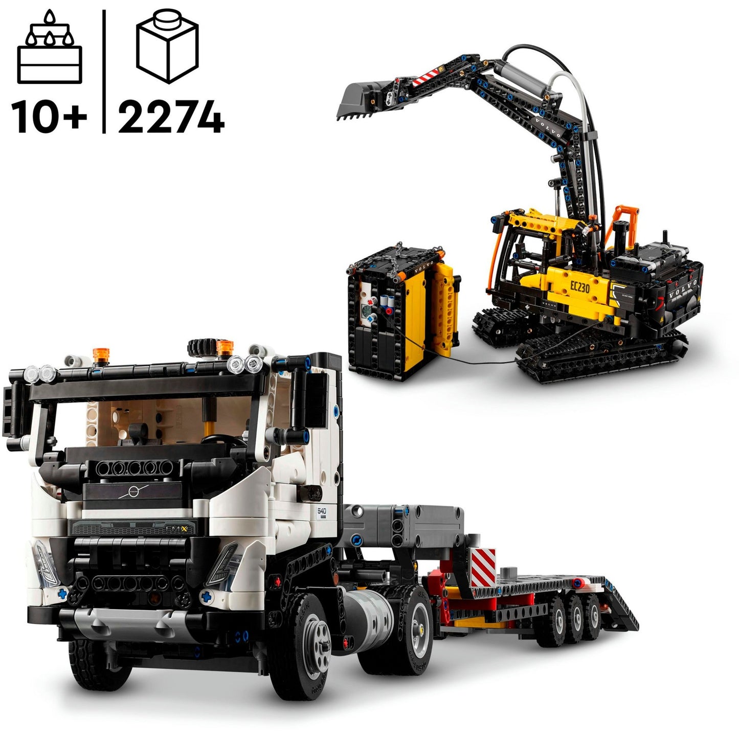 LEGO 42175 Technic Volvo FMX LKW mit EC230 Electric Raupenbagger, Konstruktionsspielzeug