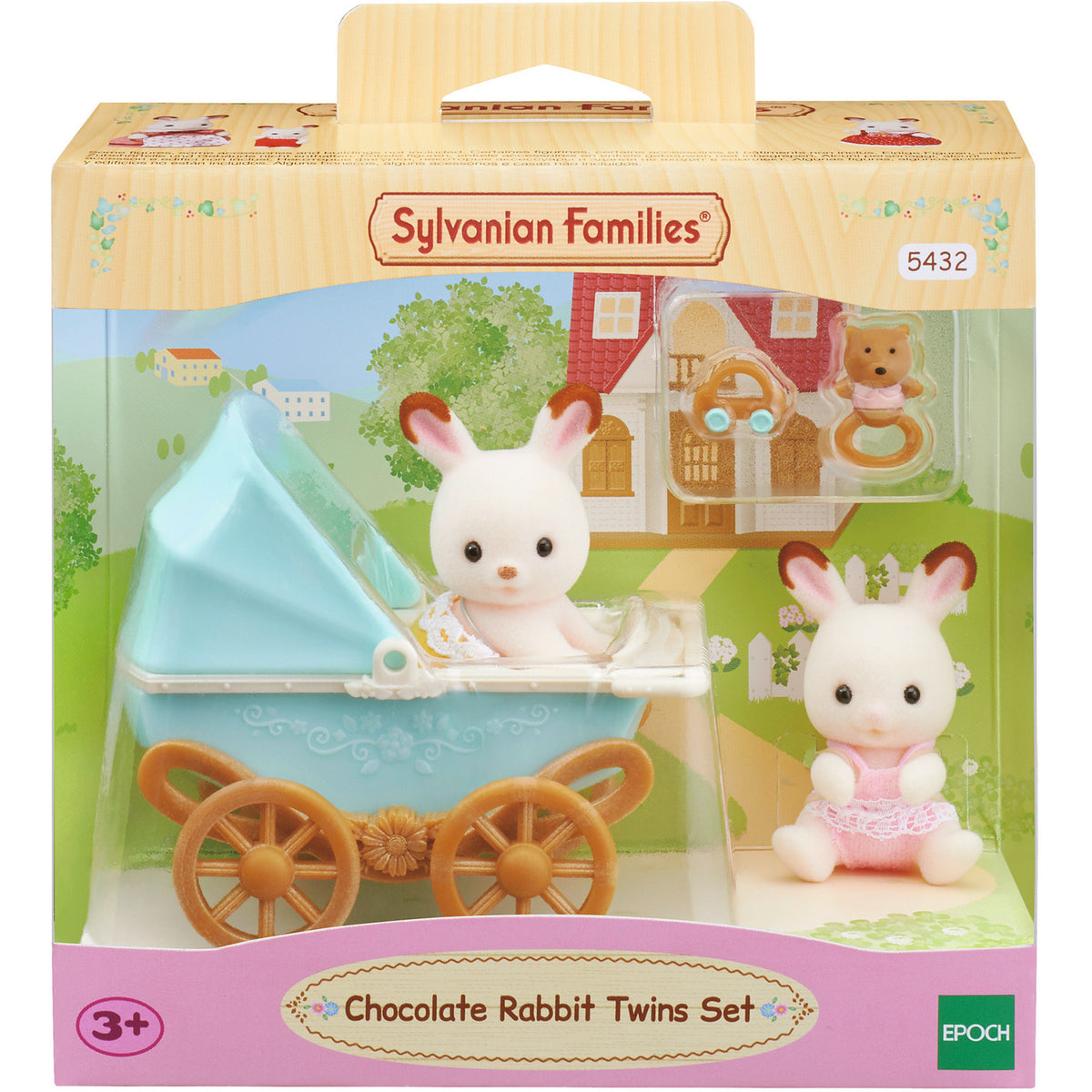 Sylvanian Families - Schokoladenhasen Zwillinge mit Kinderwagen, Konstruktionsspielzeug