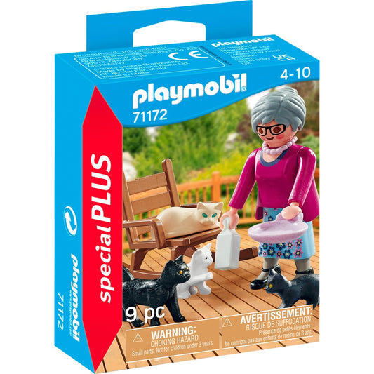 PLAYMOBIL 71172 specialPLUS Oma mit Katzen, Konstruktionsspielzeug