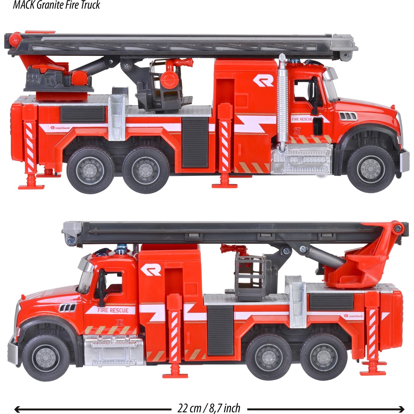 Majorette Mack Granite Feuerwehr-Truck, Spielfahrzeug