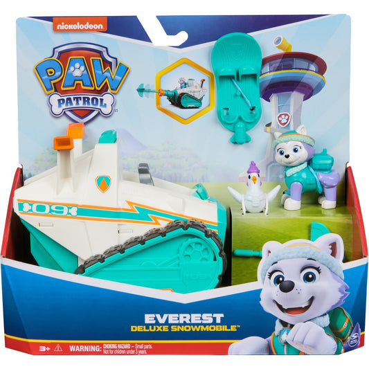 Spin Master Paw Patrol - Schneemobil mit Everest-Figur, Snowboard und Henrietta-Figur , Spielfahrzeug