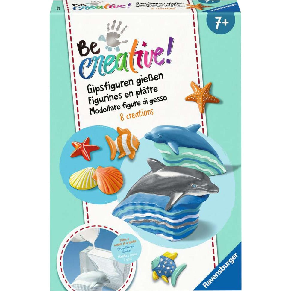 Bastelset DIY Gipsfiguren giessen Delfine, Basteln